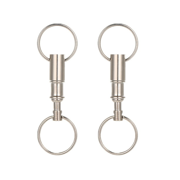 2 Pack Alloy Detachable Pull Apart Quick Release Key Rings Keychain Accessories